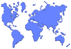 World map with destinations